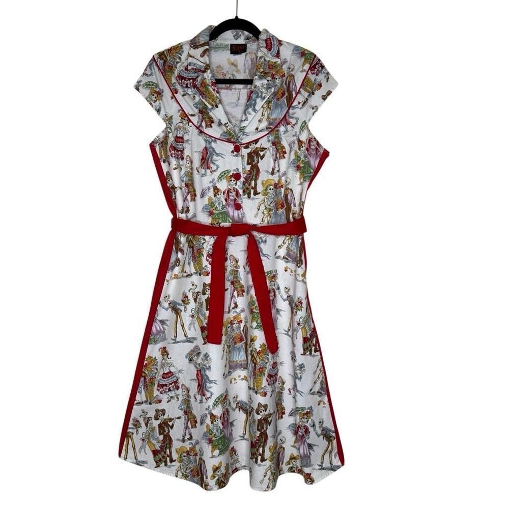Folter Dress Heaven & Hell Day Of The Dead Skeletons Size L Whimsygoth